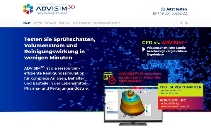 Captura de ecrã de advisim3d.de