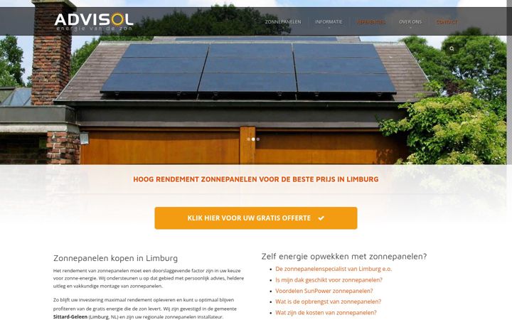 Skjermbilde av advisol.nl