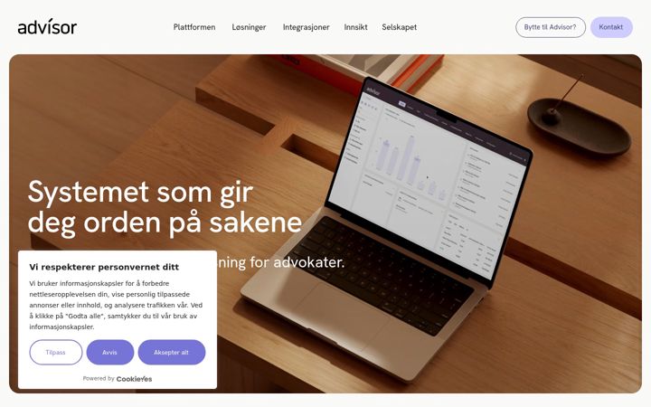 Ekrano kopija advisor.no