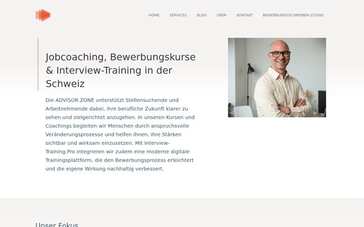 Screenshot of advisor.zone