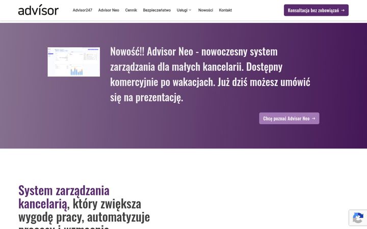 Posnetek zaslona advisor247.pl