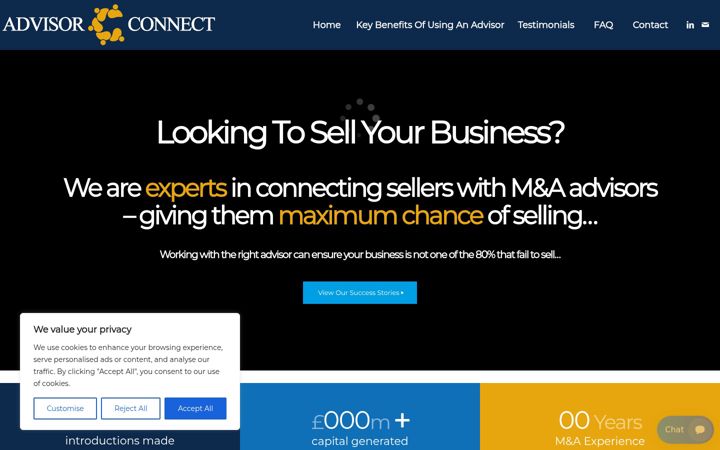 Screenshot of advisorconnect.co.uk