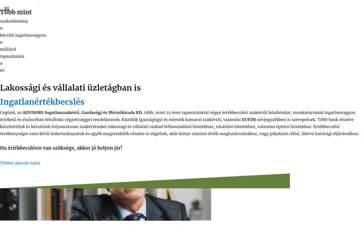 Screenshot of advisors.hu