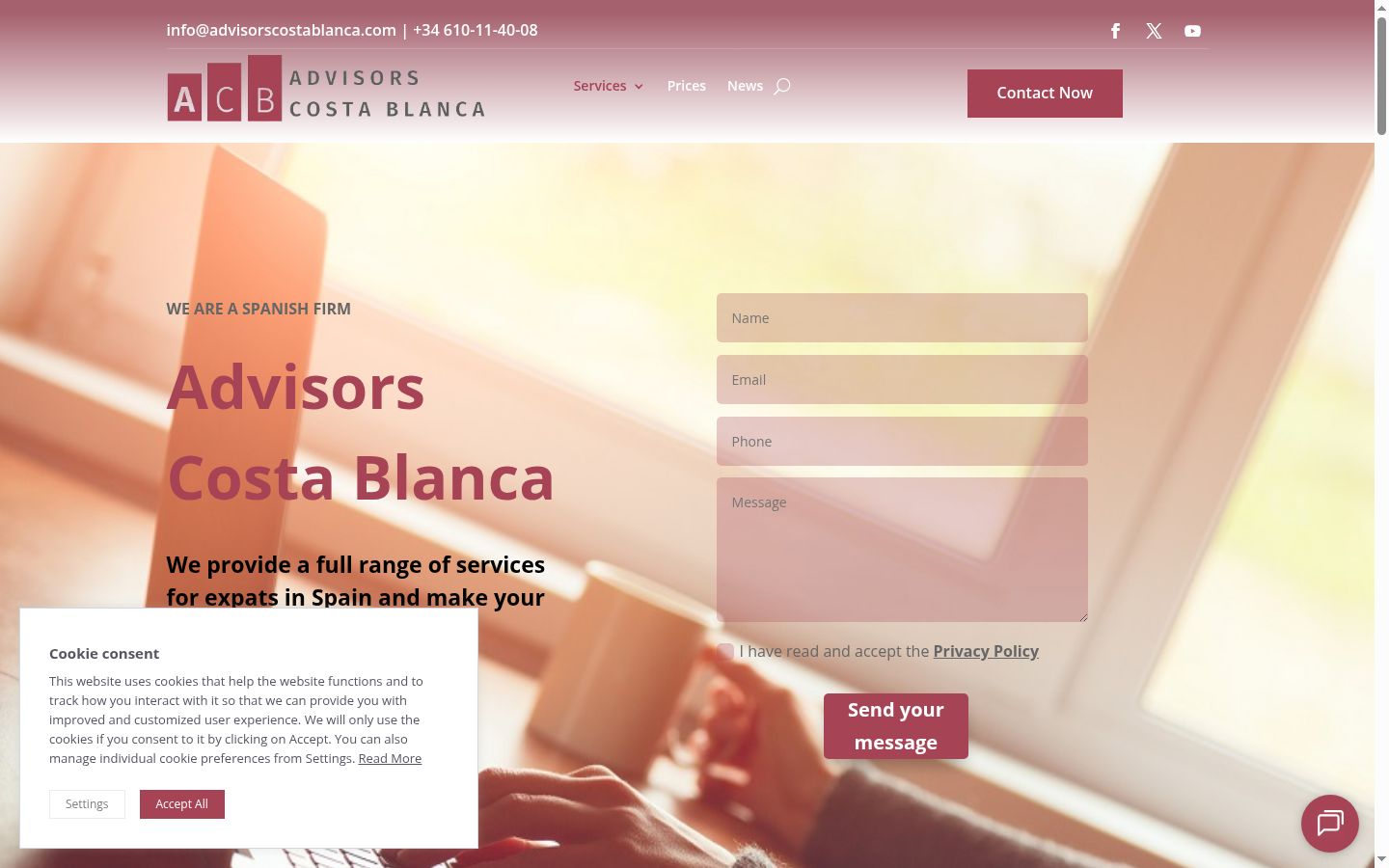 Capture d'écran de la bannière de consentement affichée avant toute interaction