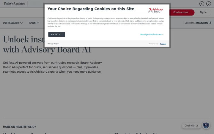 Snímek obrazovky advisory.com