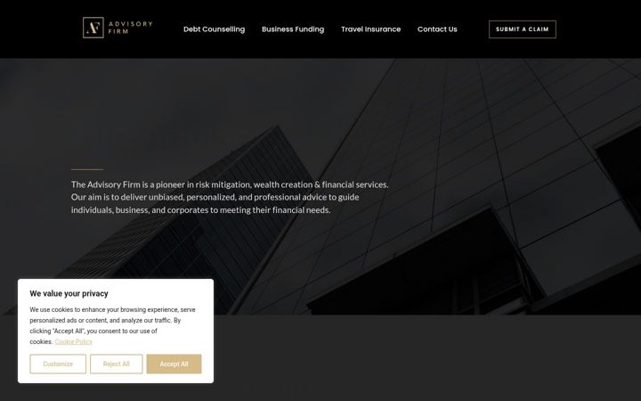 Screenshot of advisoryfirm.co.za