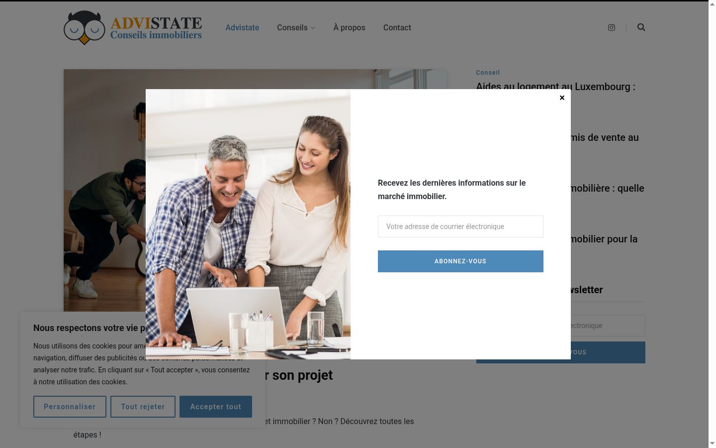 Capture d'écran de la bannière de consentement affichée avant toute interaction