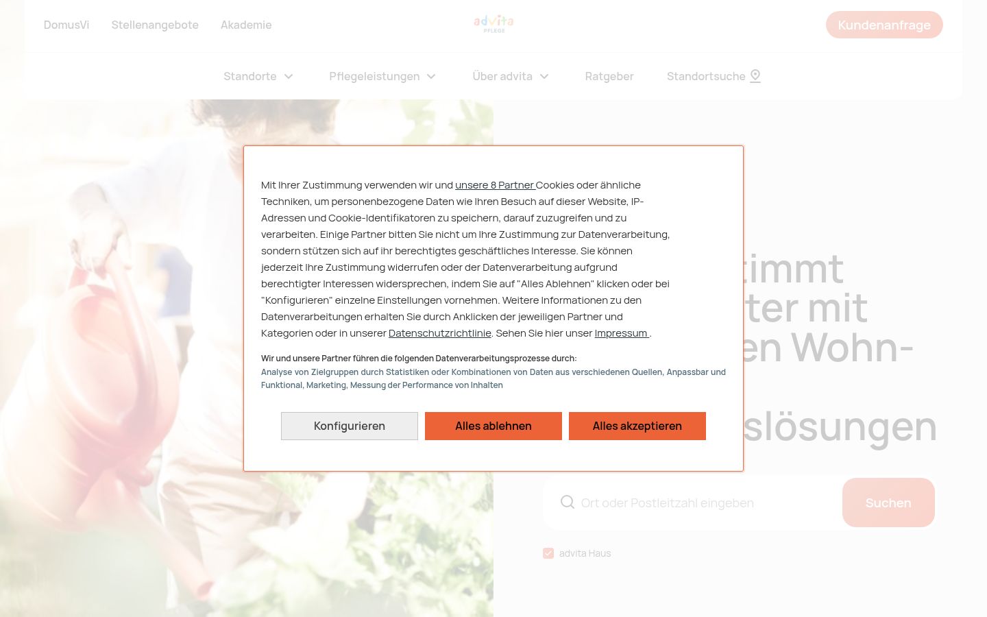 Screenshot of the consent banner shown before any interaction