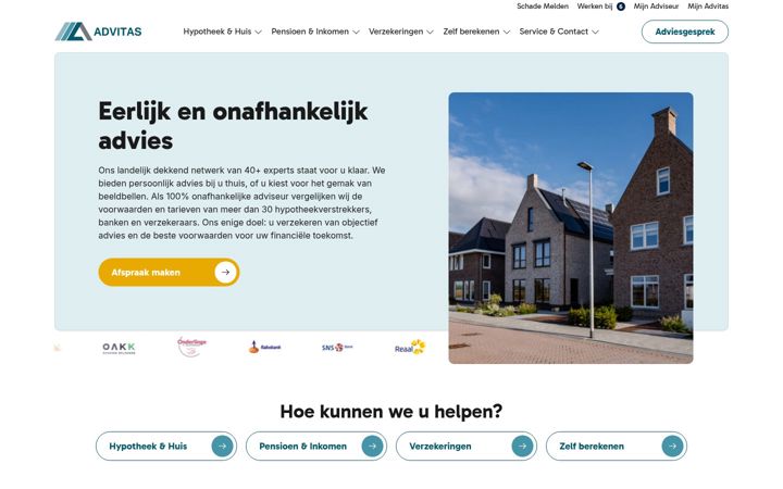 Snímek obrazovky advitas.nl