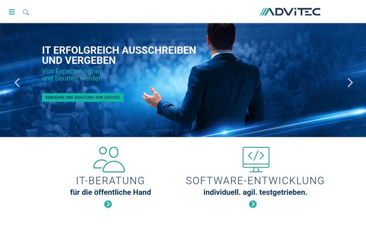Skjámynd af advitec.de
