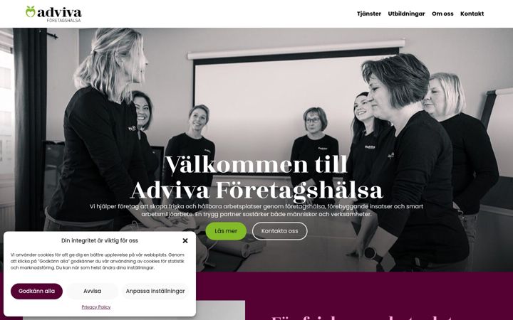 Screenshot of adviva.se