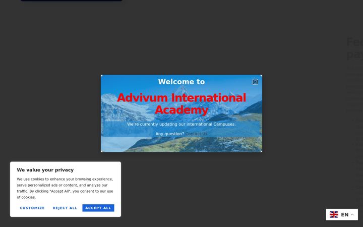 Screenshot of advivum.academy