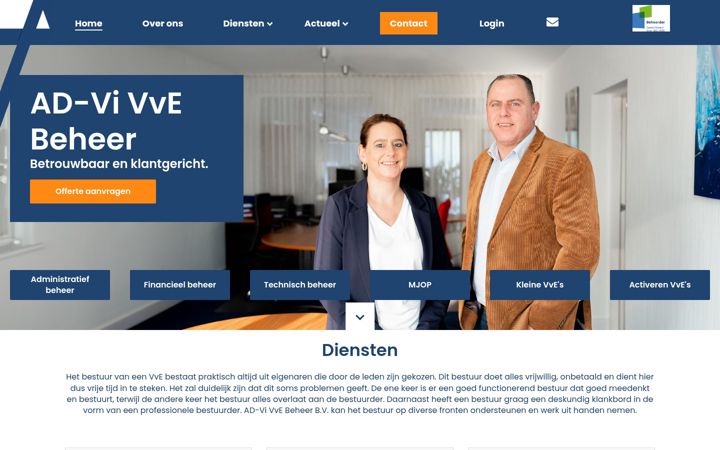 Ekrānuzņēmums no advivvebeheer.nl