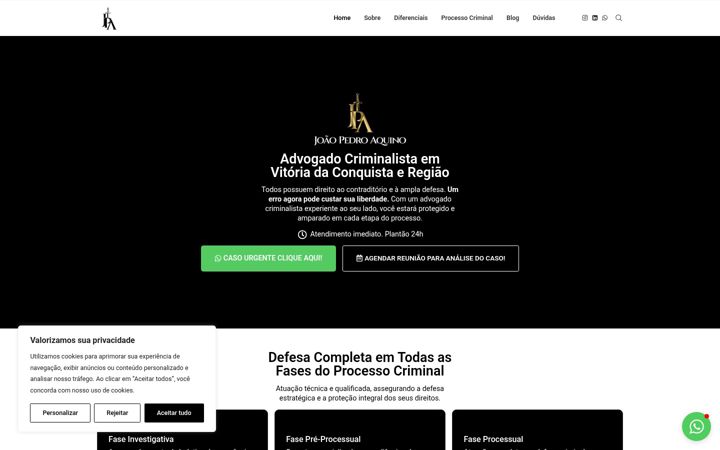 Screenshot di advjoaopedro.com.br