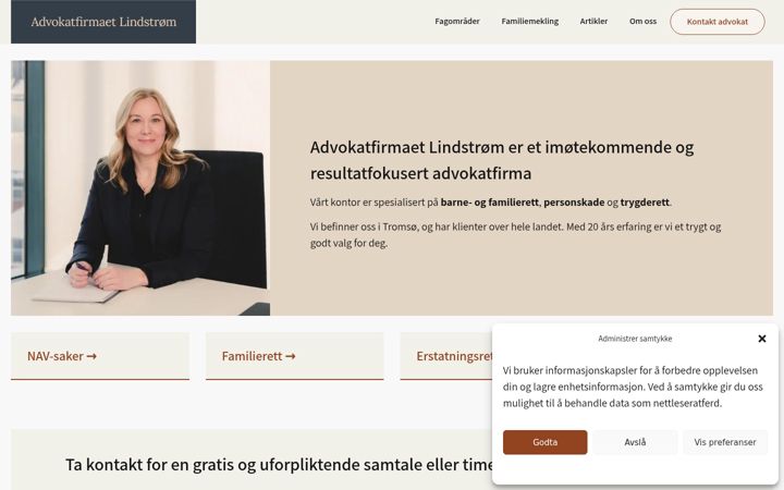 Screenshot of advlindstrom.no