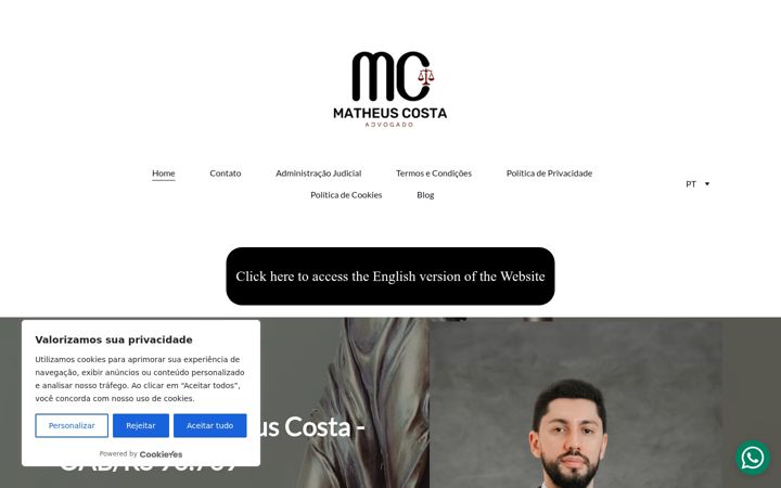 Screenshot of advmatheuscosta.com.br