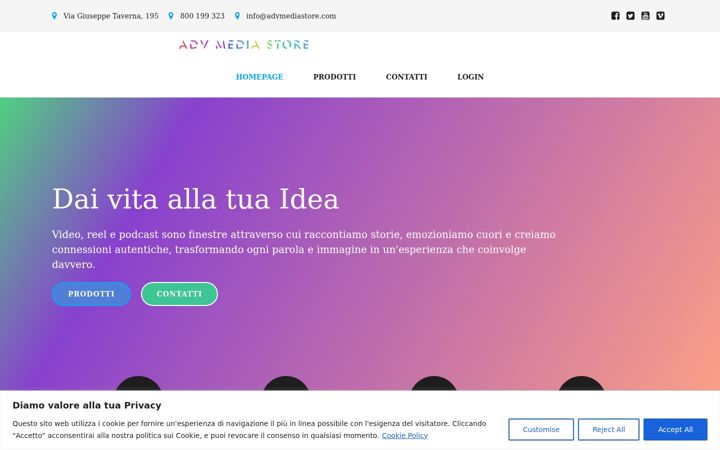 Captură de ecran a advmediastore.com