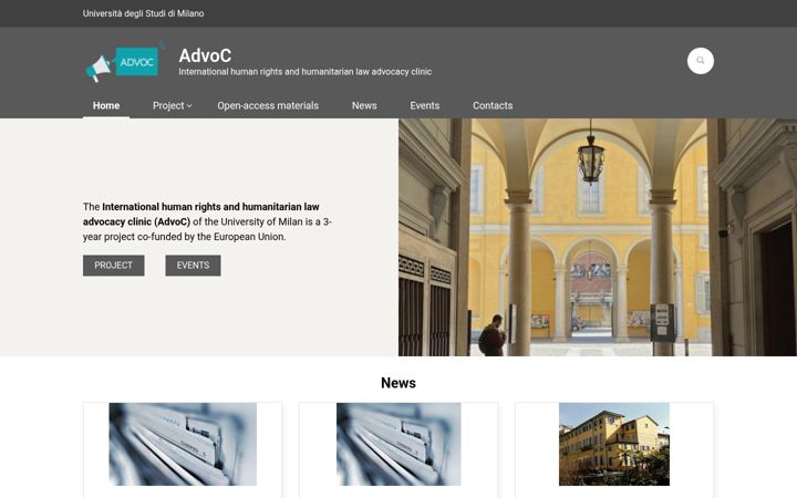 Snímek obrazovky advoc.unimi.it