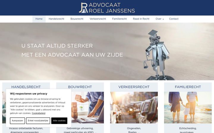 Ekrānuzņēmums no advocaat-roel-janssens.be