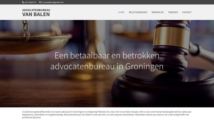 Ekrānuzņēmums no advocaat-vanbalen.nl