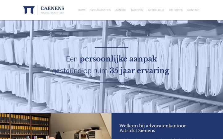 Skärmbild av advocaatdaenens.be