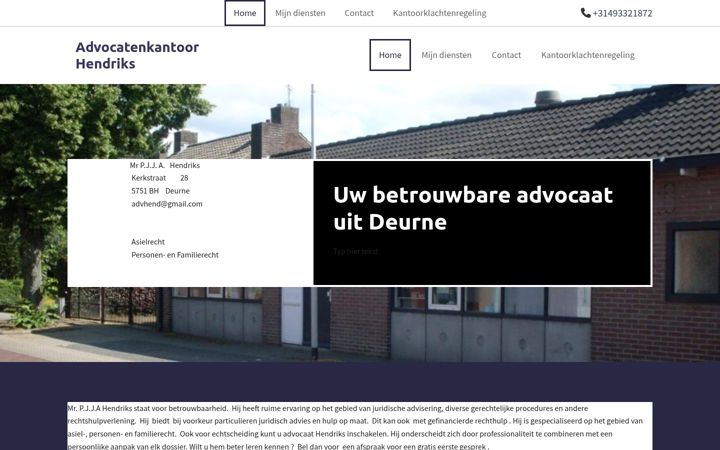 Screenshot of advocaathendriks.nl