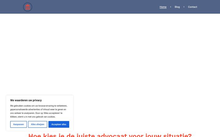 Skærmbillede af advocaatkeus.nl
