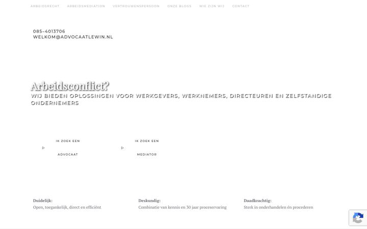 Skærmbillede af advocaatlewin.nl