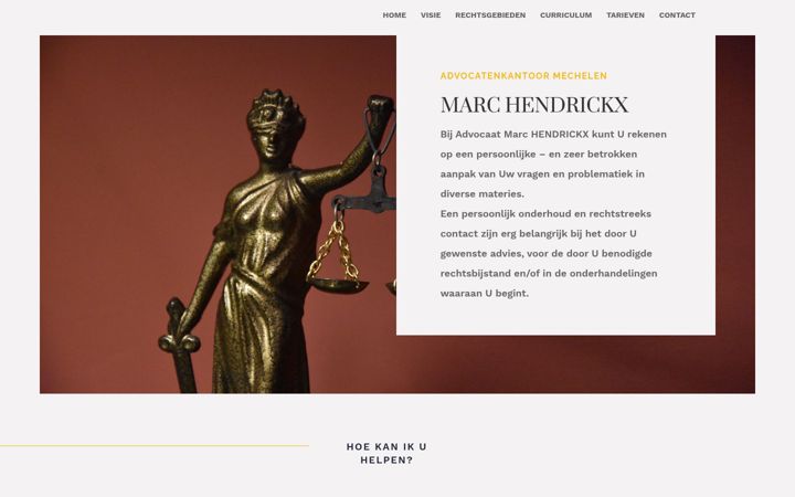 Captură de ecran a advocaatmarchendrickx.vlaanderen