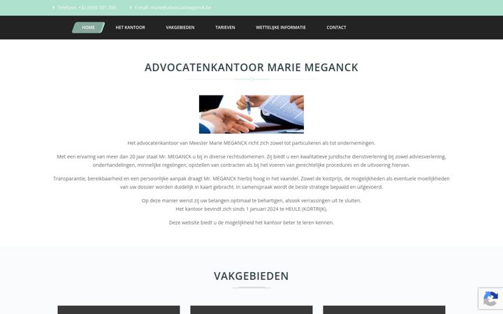 Skärmbild av advocaatmeganck.be
