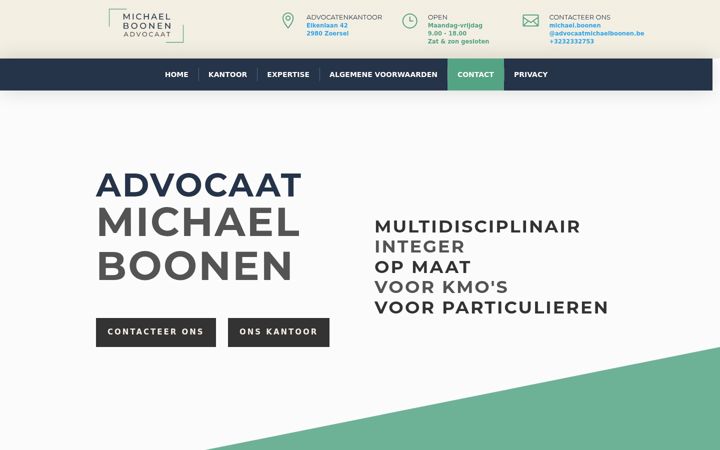 Skärmbild av advocaatmichaelboonen.be