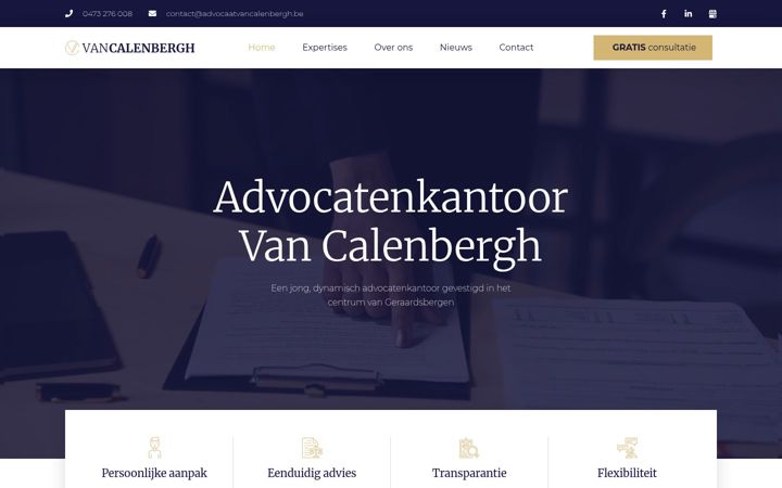 Screenshot of advocaatvancalenbergh.be