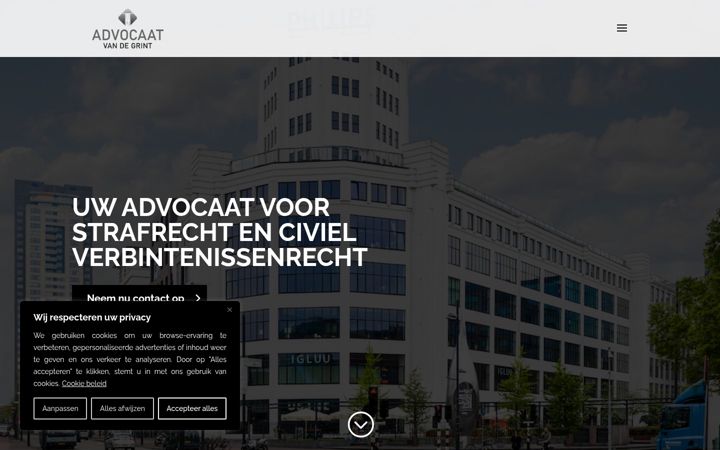 Screenshot of advocaatvandegrint.nl