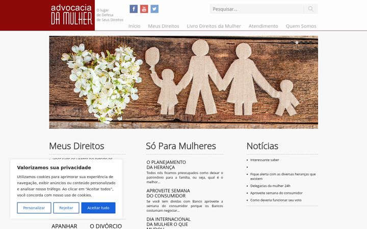 Screenshot of advocaciadamulher.com.br