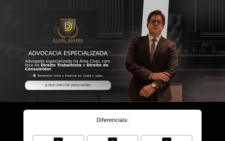Screenshot of advocaciadiegobarros.adv.br