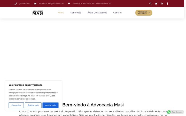 Ekraanipilt saidist advocaciamasi.com.br