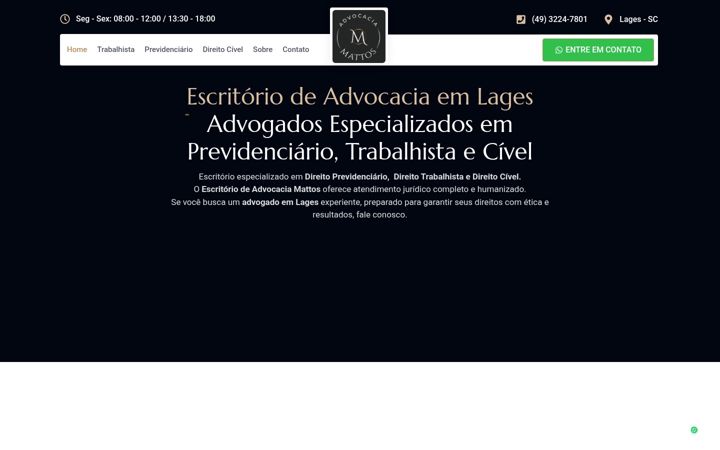 Ekraanipilt saidist advocaciamattosc.com.br
