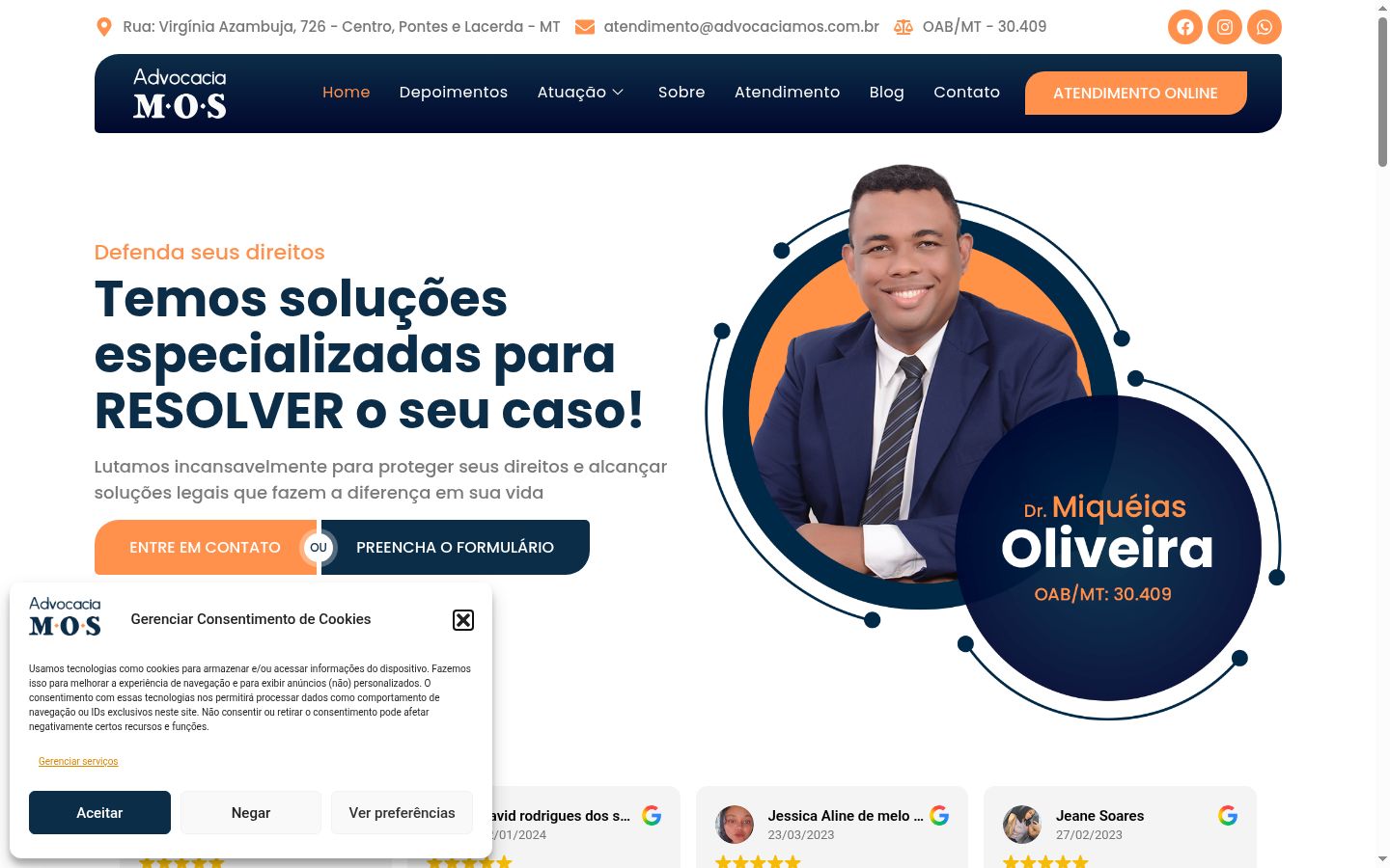 Captura de ecrã do banner de consentimento apresentado antes de qualquer interação
