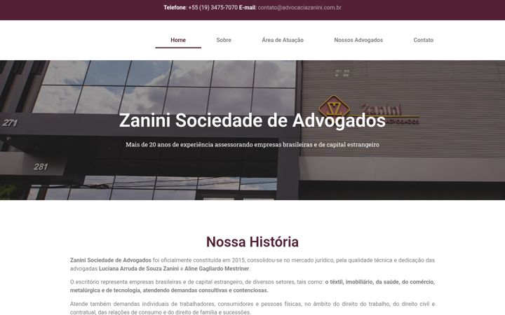 Screenshot of advocaciazanini.com.br
