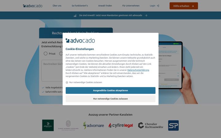 Ekrano kopija advocado.at