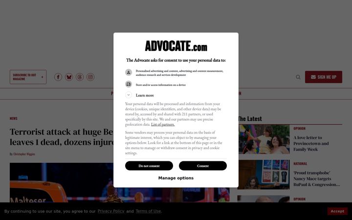 Screenshot of advocate.com