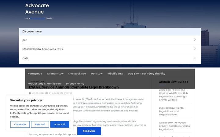 Screenshot of advocateavenue.com