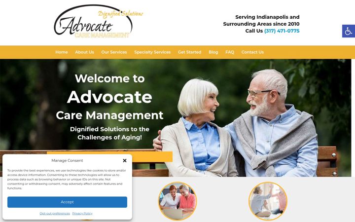 Screenshot of advocatecaremanagement.com