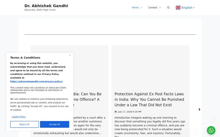 Screenshot of advocategandhi.com