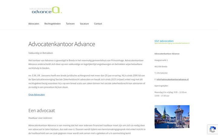 Screenshot of advocatenkantooradvance.nl