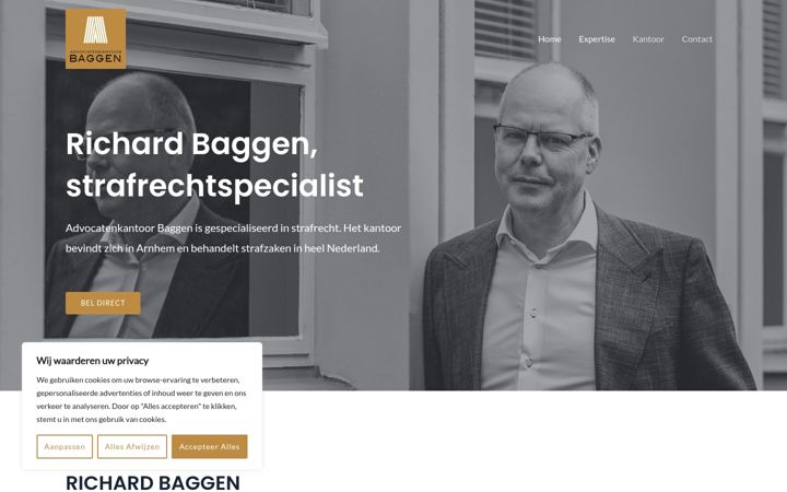 Screenshot of advocatenkantoorbaggen.nl
