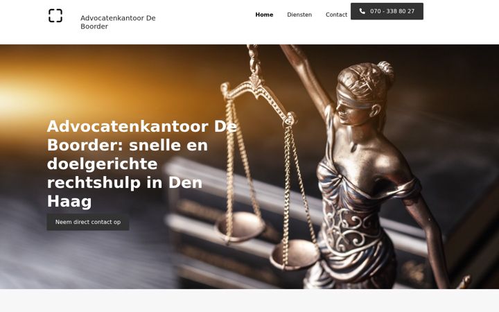 Skärmbild av advocatenkantoordeboorder.nl