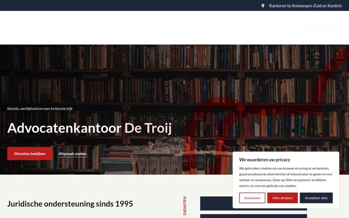 Screenshot of advocatenkantoordetroij.be
