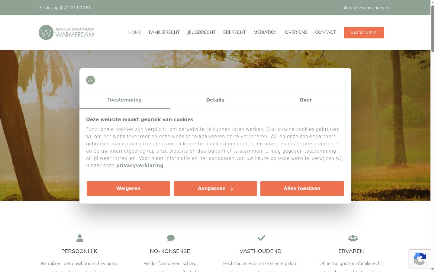 Screenshot del banner di consenso mostrato prima di qualsiasi interazione