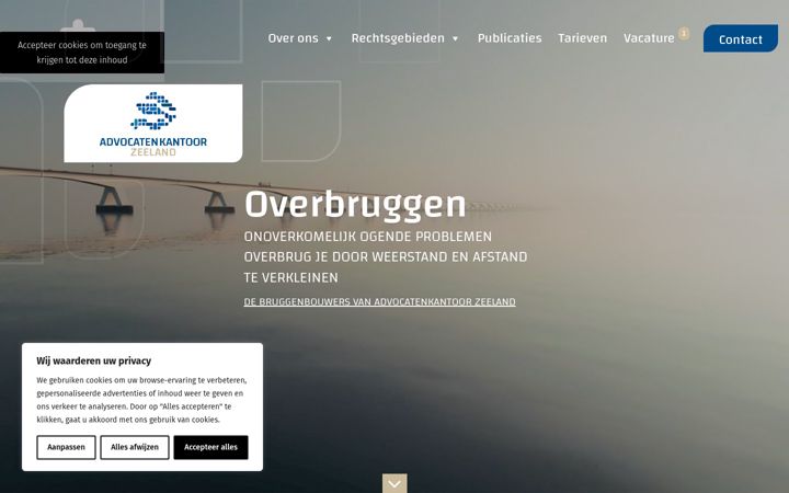 Screenshot of advocatenkantoorzeeland.com